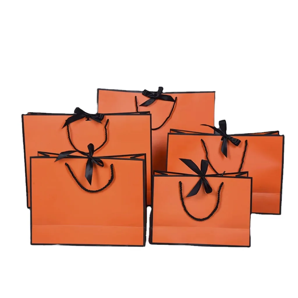 Black Pink Handmade Luxury Gift Shopping Paper Bags with Handles Custom for Clothing Shoes Fur Featuring Your Own Logo