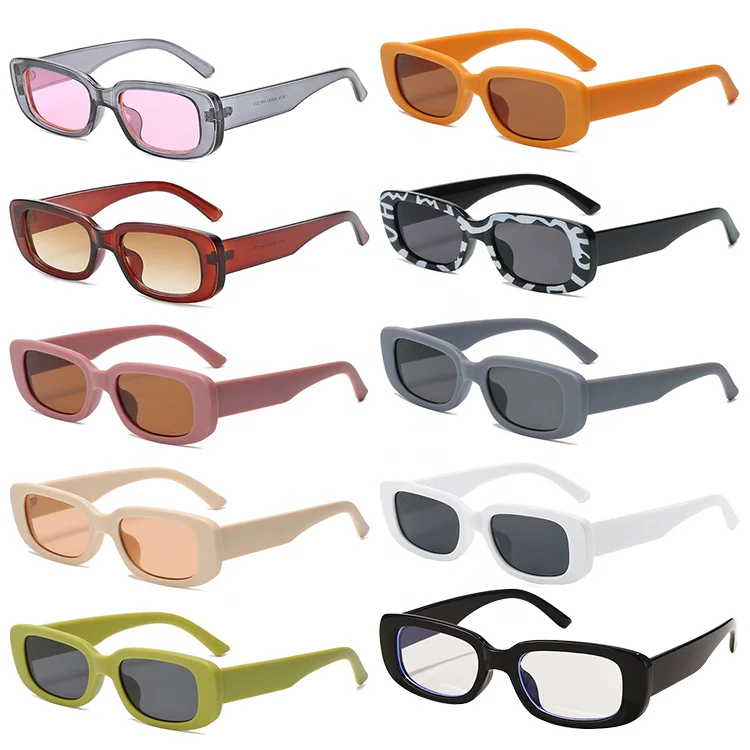 

2022 Trend Square Sun Glasses Shades Custom ladies fashion Luxury Logo Men Women Vintage Retro Small rectangular sunglasses, Pls choice