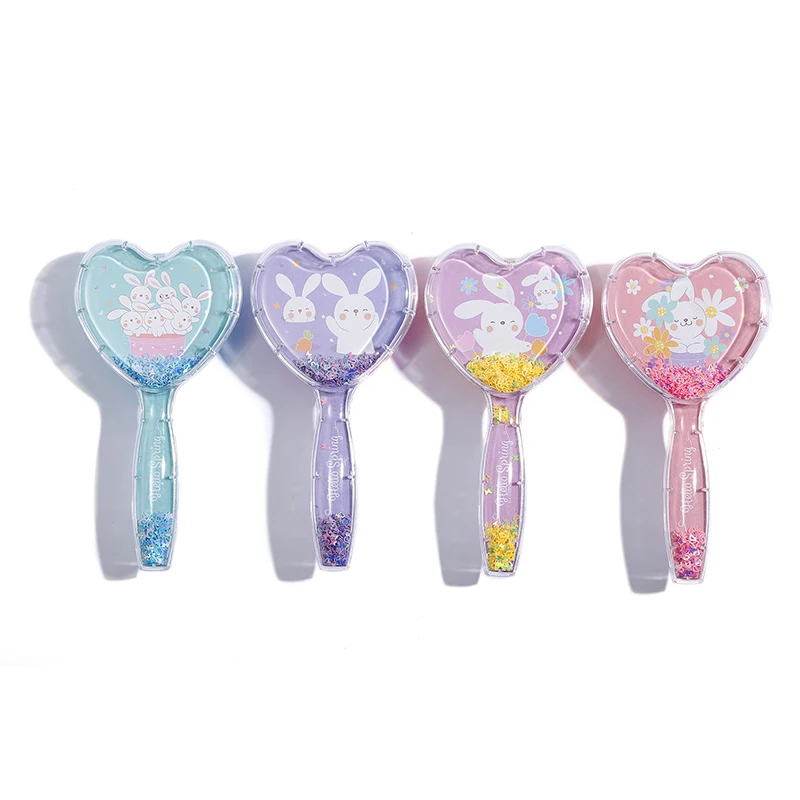 

Heart-shaped Plastic Hair Brush for Kids and Accept Private Label Hair Brushes Bling Pink Comb for All Types Hair, Customized color