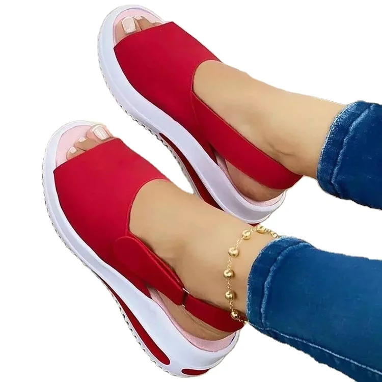 

2021RTS new fashion platform wedge sandals for women sports style summer sandals Fish-mouth sandals