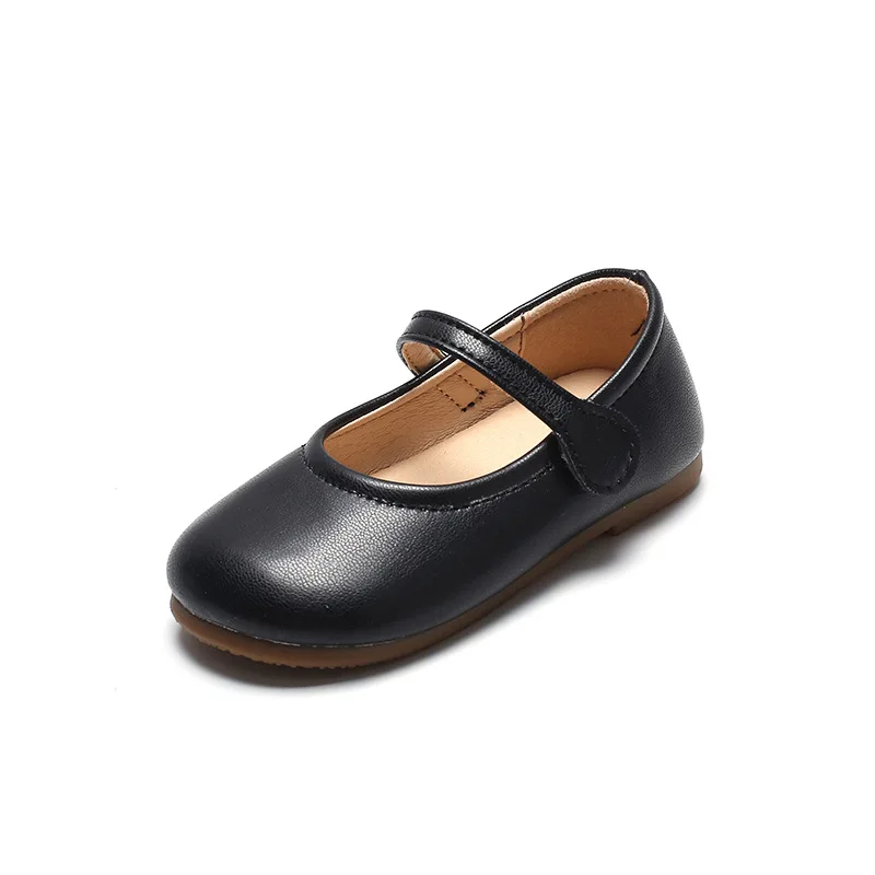 

Autumn new leather shoes soft soled cute fashion princess kids shoes, Black/beige/brown