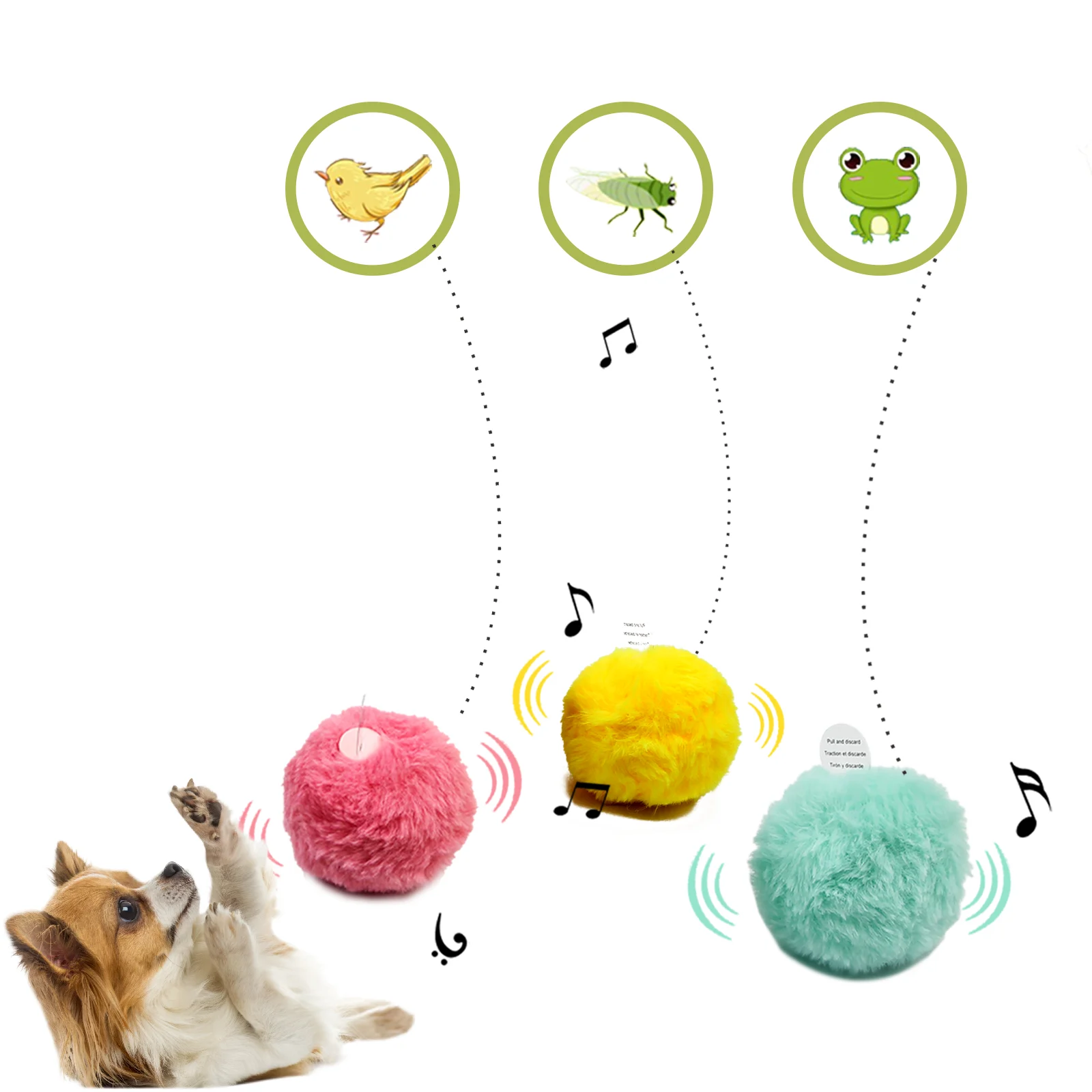 

Animal Simulated Sound Dog Ball Toys for Small Dogs Pet Electirc Interactive Plush Dog Toys Fleece Puppy Chihuahua Toys