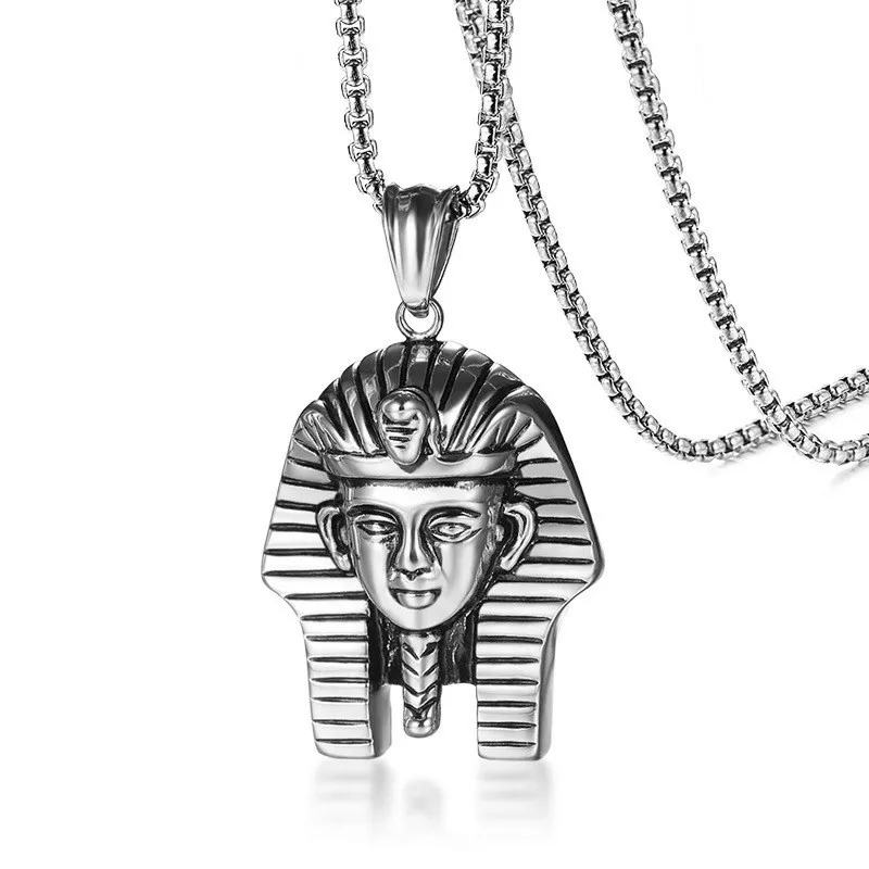 

Stock Wholesale Vintage Mens Egyptian Pharaoh Necklace Sphinx Pendant Creative Jewelry