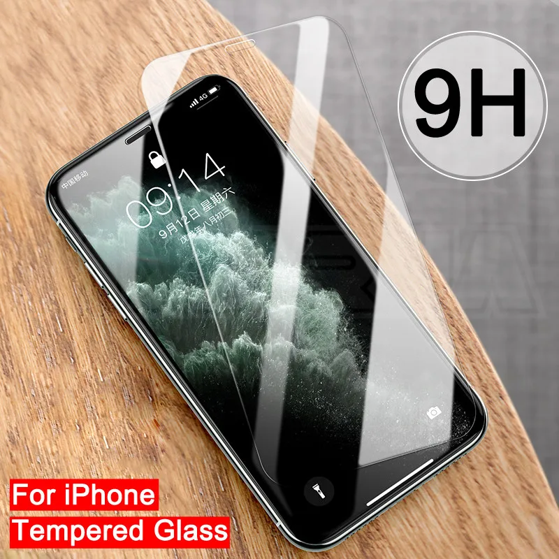 

9H Protective Glass For iPhone13 11 12mini Pro max Pro X XS Max XR For iPhone 8 7 6 6S Plus full cover mobile Tempered Glass, High clear