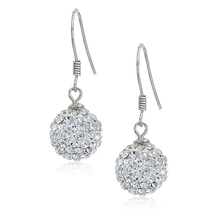 

Fashion White Crystal Earring Hook Earring Pendant Earrings for Women, Silver color