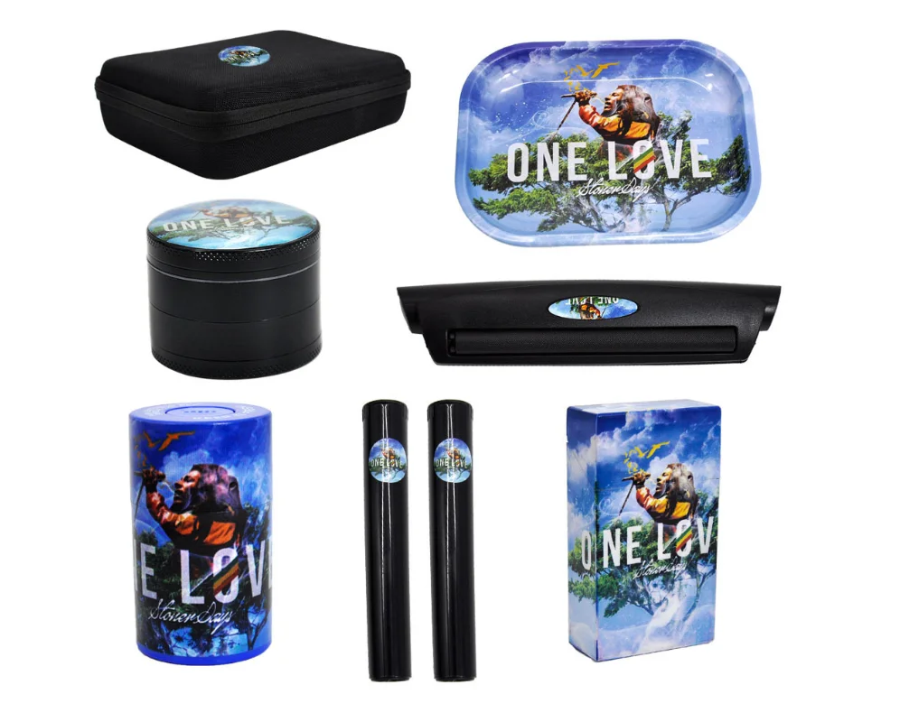 Tobacco Gift Rolling Tray With Grinder Machine Cigarette Case Set Buy