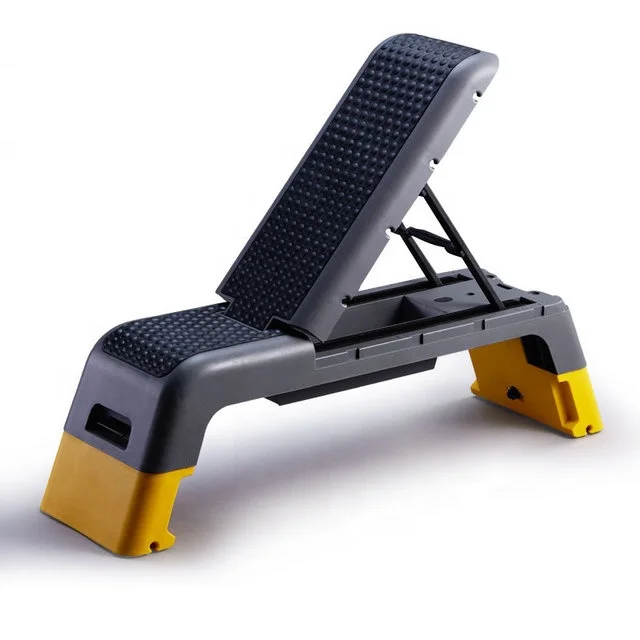 

Hot Sale Professional Multi Functional Adjustable Height Fitness Step Aerobic sit up Bench Deck Board, Gery