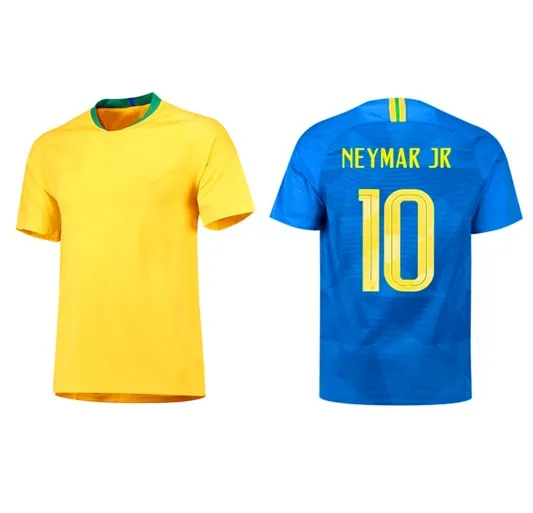 

Customs Neymar JR T.silva soccer shirt 2019 Newest home yellow player version Brazil football jersey