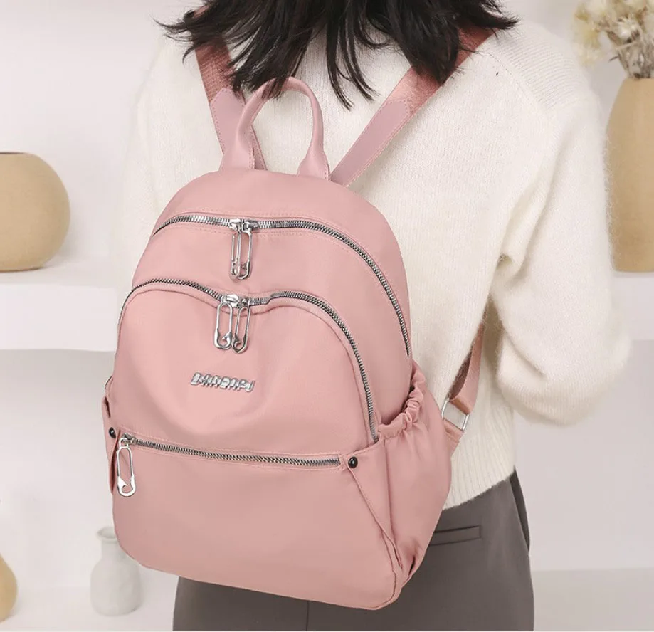 

Women Oxford Rucksack With Letter High School Backpack Ladies Small Travel Bag