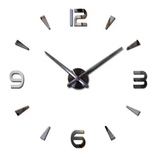 

modern Novelty wall sticker clock 3D frameless large DIY wall clock