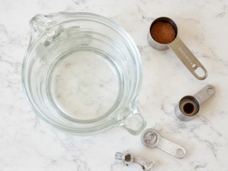 Homemade washer fluid ingredients in measuring cups