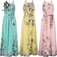 

Plus Size S-6XL Summer New Women's Long Dresses Beach Floral Print Boho Maxi Dress With Sashes Women Clothing D9N905B