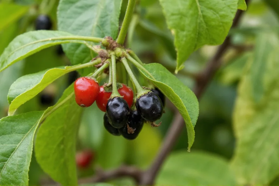 Close-up photograph of authentic Kampot black pepper berries on vine showing distinctive shape and color