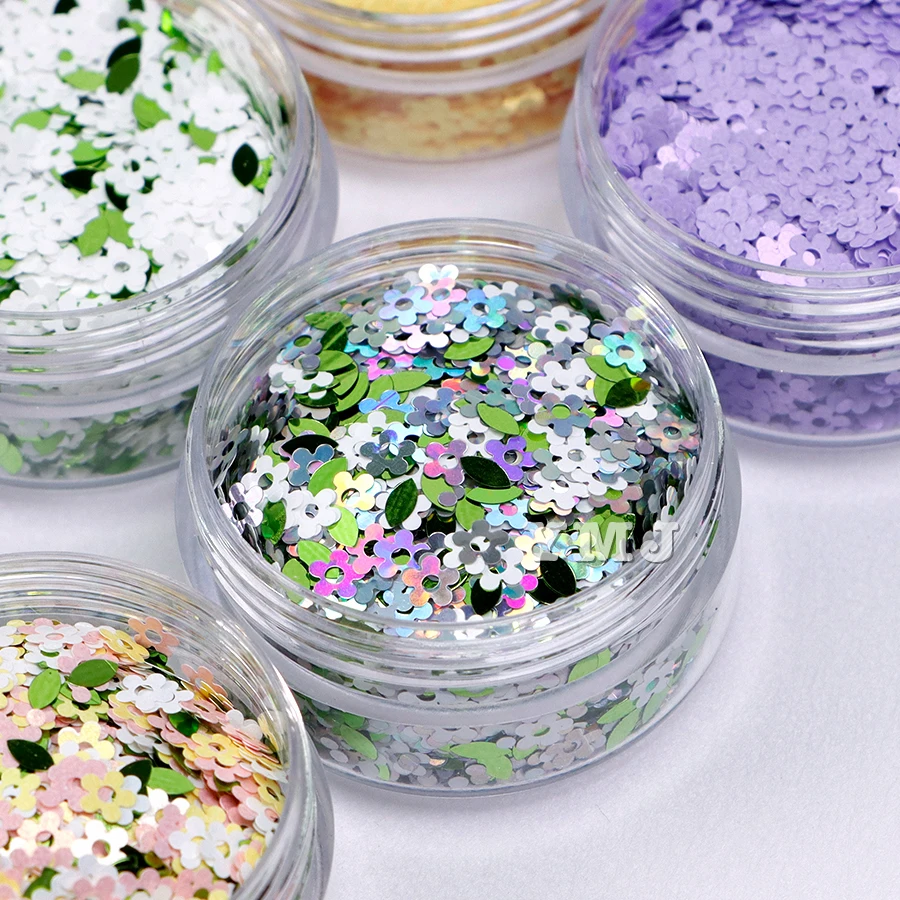 Specialty Macaron Matte Color Glitter in Flower Shape for Nail Art Crafts Snow Globe Christmas Decoration Chunky Glitters