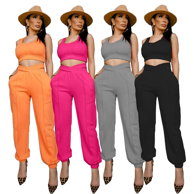 

Ladies Tank Top 2 PCS Suit Clothing Sexy Street Plus Size Women Clothing Two Piece Set, Picture