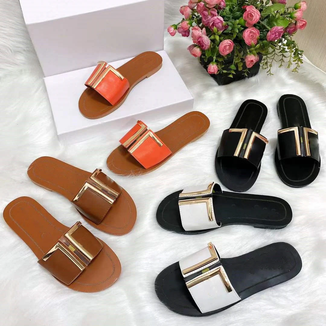 

2022 Luxury Designer Classic Fashion Summer New Ladies Flat Sandals Slippers