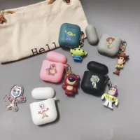 

Buzz Light Year Woody Toy Story Customized Cartoon TPU Soft Earphone Case for Airpods 1 2 Wireless Charging With Keychain
