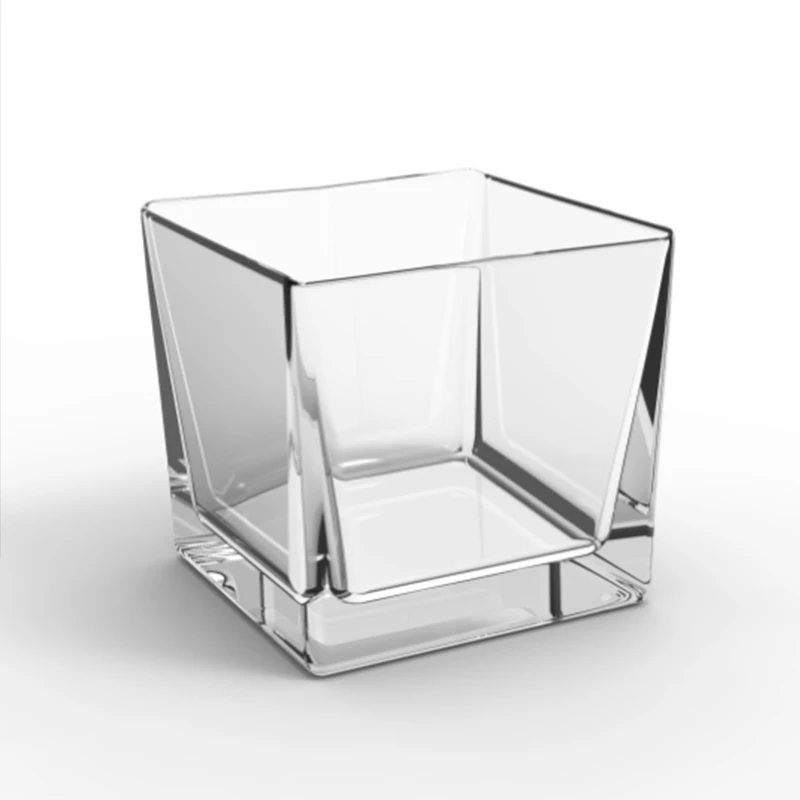 

K31ASanzo Cheap Wholesale Mini Square Clear Glass Vase For Centerpiece/Air plant/ Aquatic plant