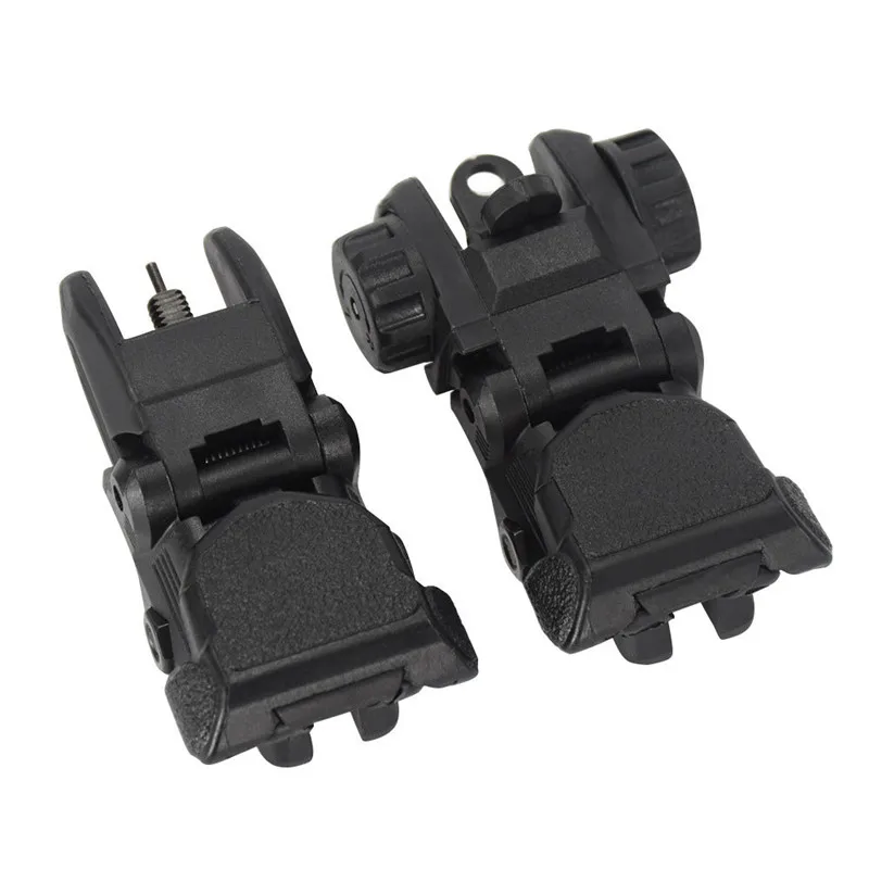 

SabreTA Low Profile Ar15 Accessories Tactical Spring Loaded Polymer Flip Up Front & Rear Sight for ar15 parts, Black