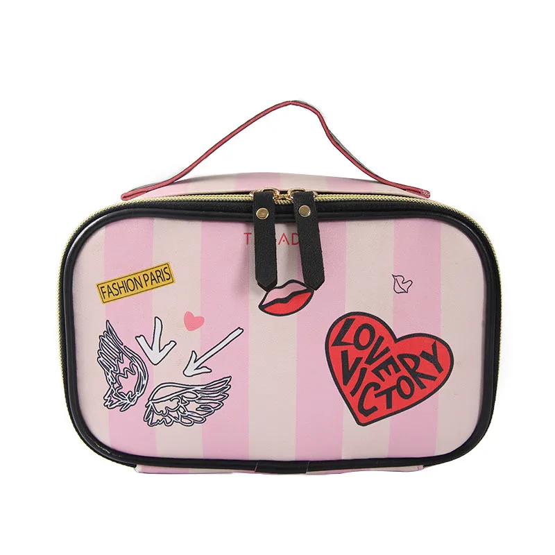 

Wholesale Multifunction Makeup Case Leather Portable Women Cosmetic Bag Waterproof Storage Organize Handbag, 5 colors
