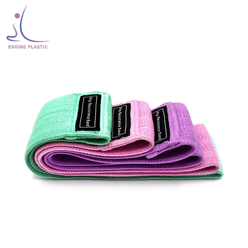 

Hot sellting Yoga Gym Exercise Fitness Elastic hip loop custom logo Fabric resistant resistance bands, Green/pink/purple or customized