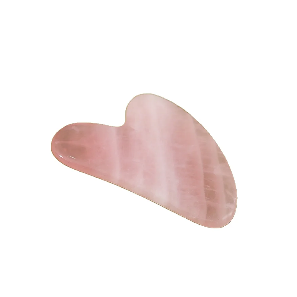 

Recent Hot Style Rose Quartz jade GuaSha Tools For Facial neck and body massage, Pink