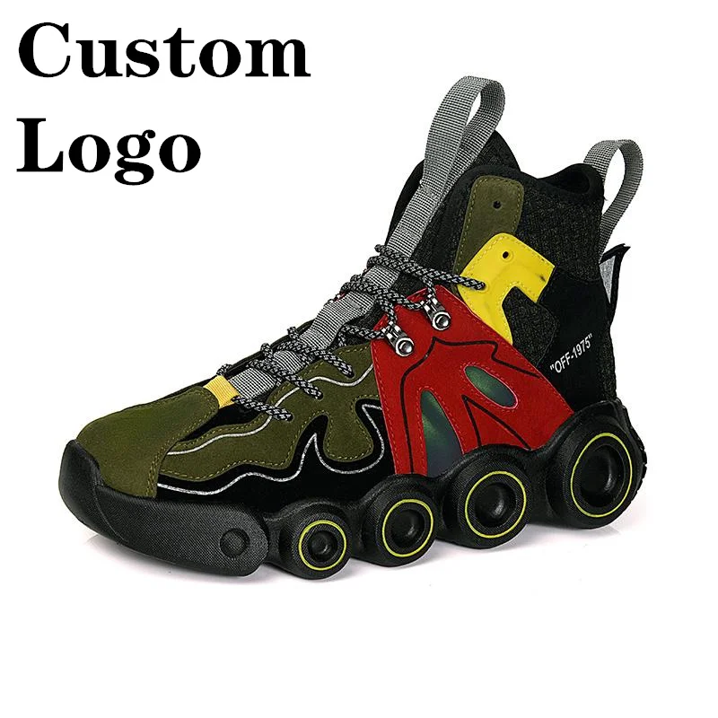 

Moyo Personality Trendy Running Shoes High Top Chunky Sport Shoes Men Sneakers Custom Logo With Shoes, Black,white,yellow,green,blue