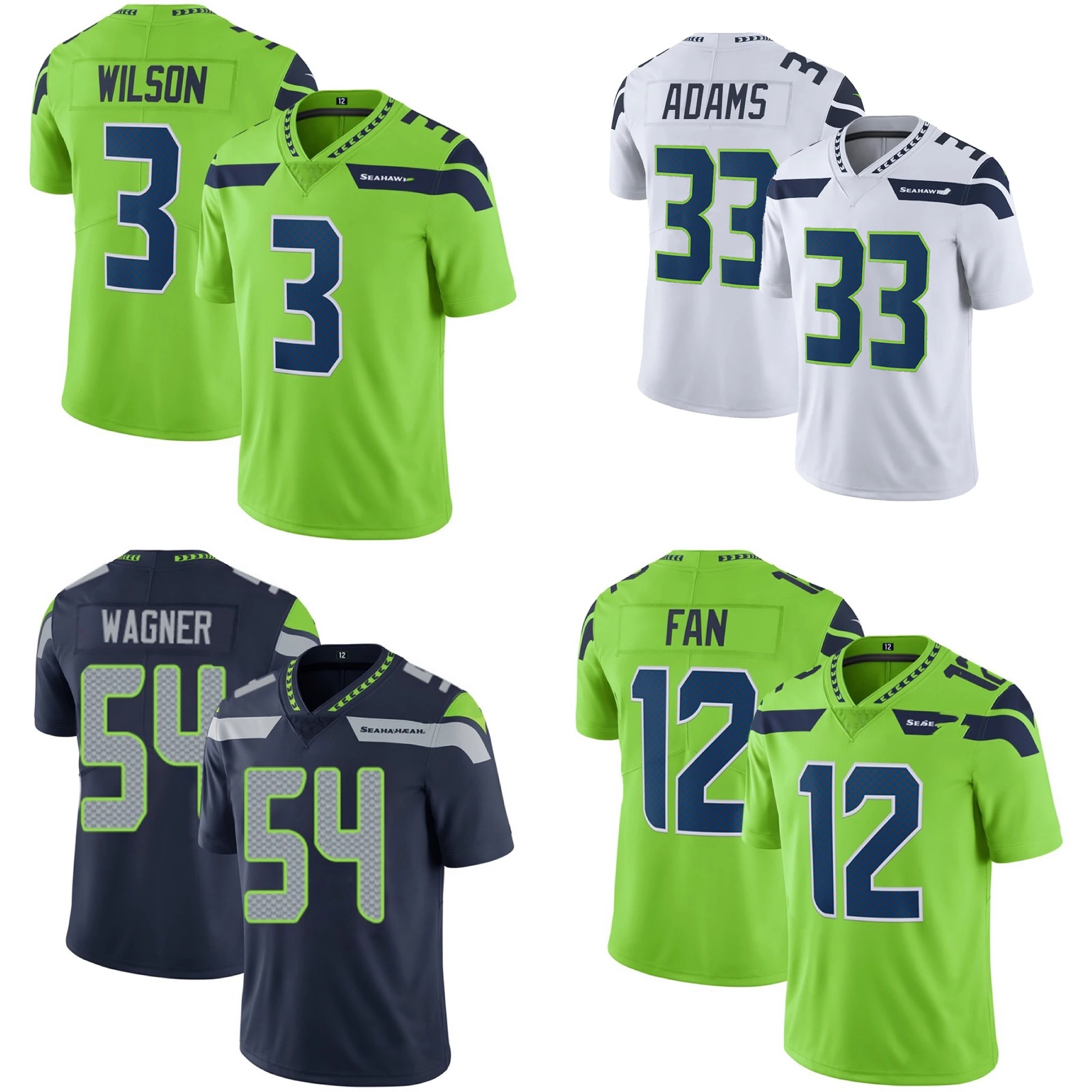 

Seattle Russell Wilson 3 # American Football Club Uniform Stitched Jersey Customize 3D Embroidery DK Metcalf 14 # Jerseys cheap