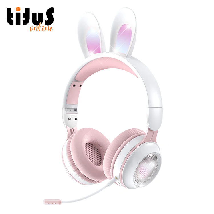 

KE01 Rabbit ear headphone noise reduction surround stereo sound cute and fashion with TF card easy to fold