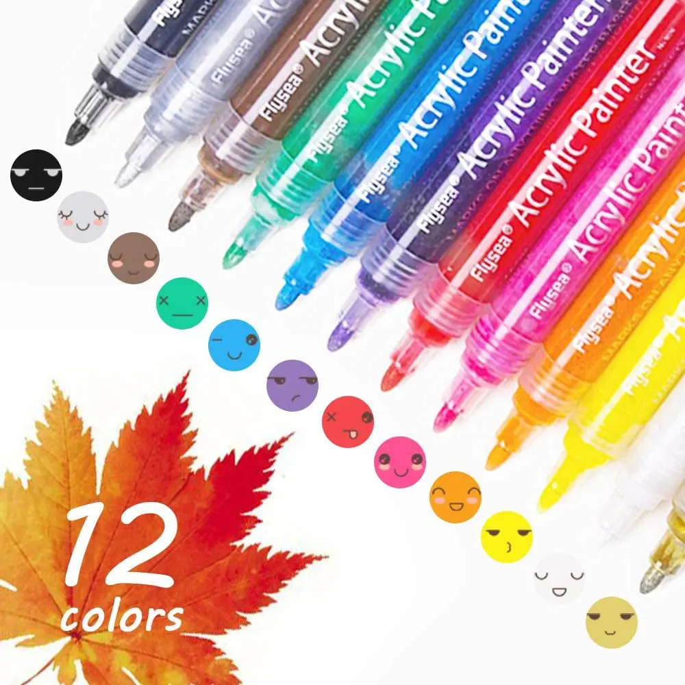 Fine Tip Water-Based Acrylic Paint Markers for Non-Toxic Body Painting Loose Packaging