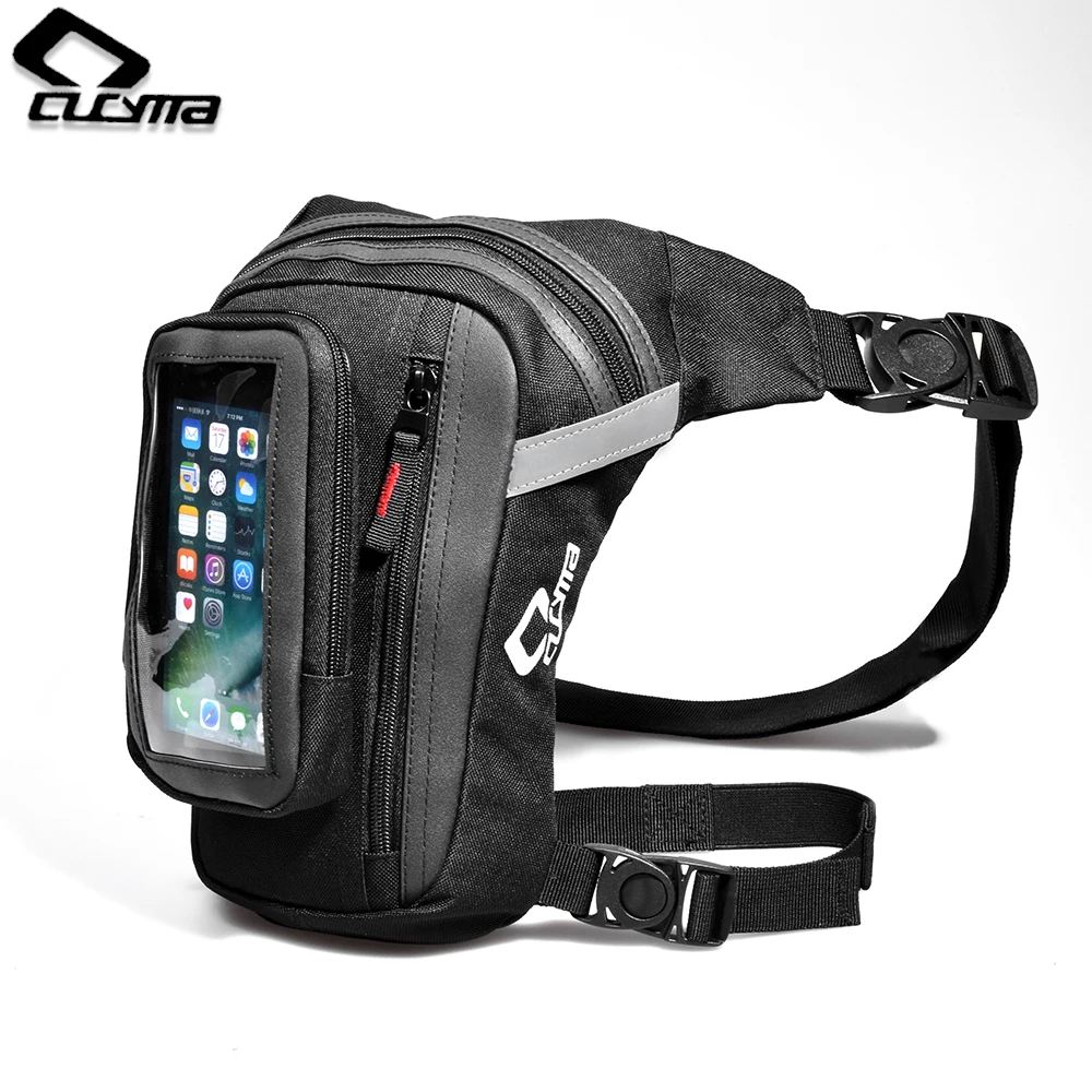 

CUCYMA Motorcycle Riding Knight With Touch Screen Phone Waterproof Bag Waist Leg Bag, Black