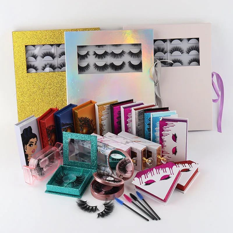

wholesale professional 3d mink eyelash vendor paper lash boxes with logo cruelty free fur mink lashes