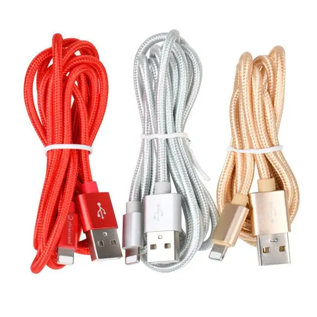 

0.25M 1M 2M 3M 2A For iPhone Cable Charger Nylon Braided to USB Charging Cable For iPad iPhone X 7 8 6S 6 plus CB04, White, silver, gold, green, blue, red, pink, yellow, purple...