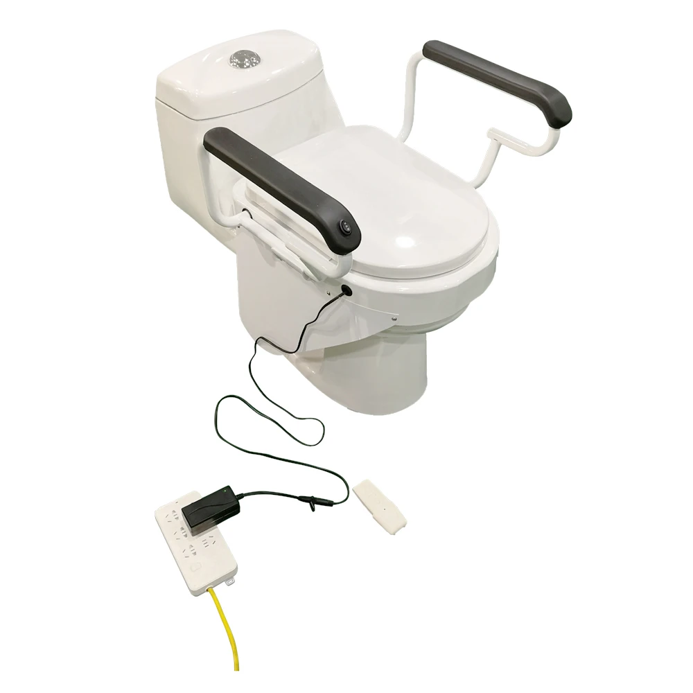 

2020 new design electric D shape tilt toilet seat incline lift with handrails and motor for elderly handicap disabled person