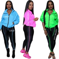 

9091901 latest design casual sports side stripe solid two piece sets women clothing 2020 womens summer 2 piece set