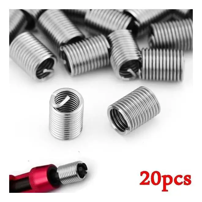 
20 Pcs Drilling &Tapping Stainless Steel Threaded Sleeve Steel Wear Resistant Wire For Screw Wire Binding Screw Sleeve 