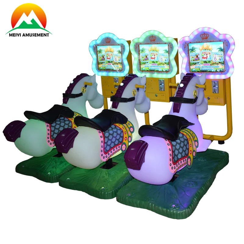 coin operated video games 3D Horse Kiddie Rides earn money machine ride on car machine