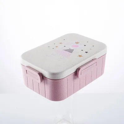 

Kids Carton Lunch Box Cute Wheat Straw Plastic And Wheat Straw Lunch Box Best Seller Container For School Children, Blue,pink,/ custom color