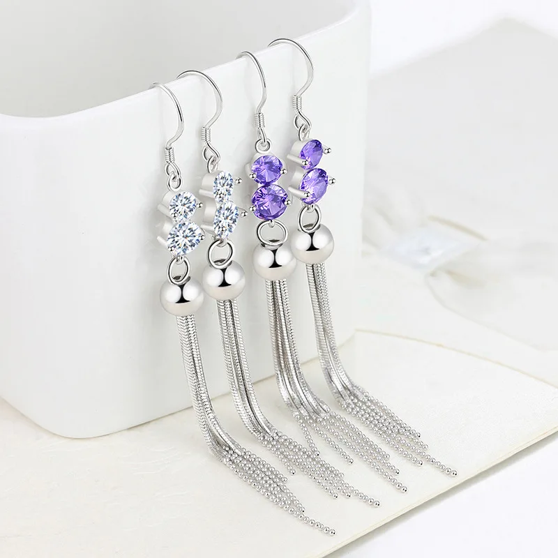 

Designer jewelry earrings with long tassel earrings with a round face for women and slimming earrings, Picture