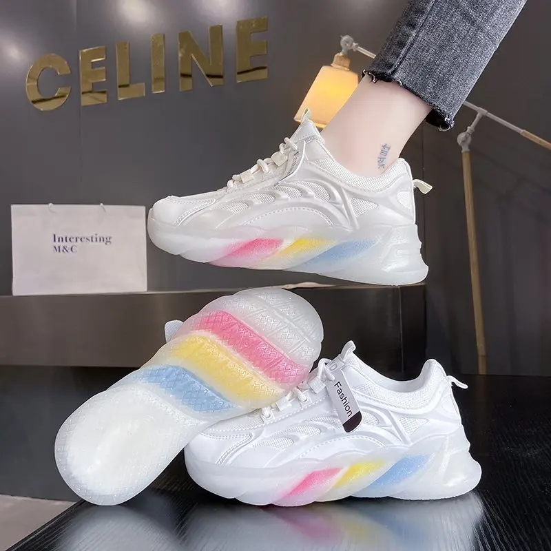 

Spring Autumn Women Casual Lace Up Chunky Shoes Comfortable Platform Shoes Woman Sneakers Ladies Trainers Chaussure Femme