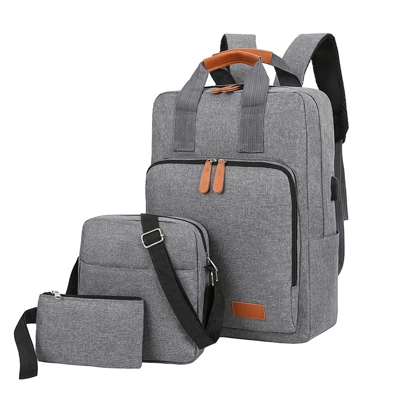 

OMD and OEM large capacity simple cheap college daily pack teenagers polyester tote school backpack sets with usb port, 4 colors or customized