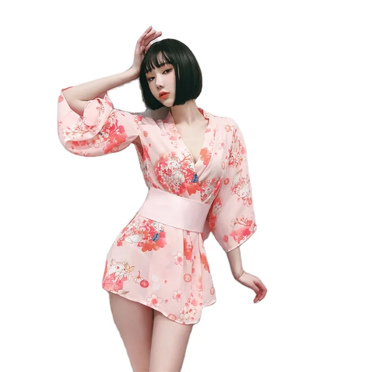 

Sexy Lingerie Japanese Women Kimono Lace-up Stage Costume