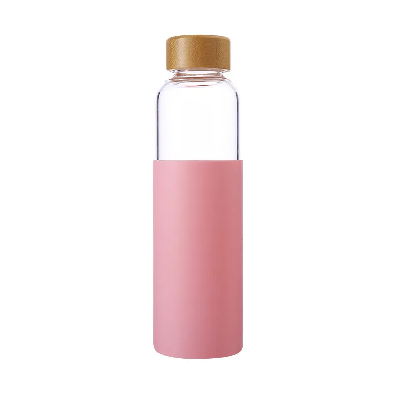 

sublimation blanks 550ML drinkware bottle Food grade Borosilicate glass water bottle easy carry with colorful sleeve, Customized color acceptable
