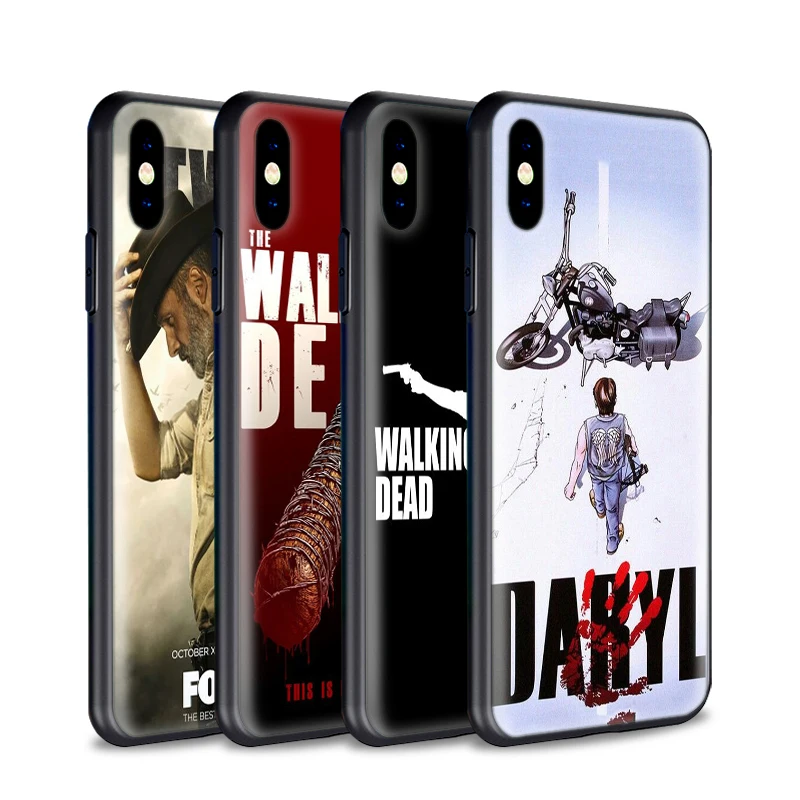 Custom UV print Black Phone case for iPhone 5 6 5S 6s SE 7 8Plus 11 Pro Max X XR XS TV series The Walking Dead cover case