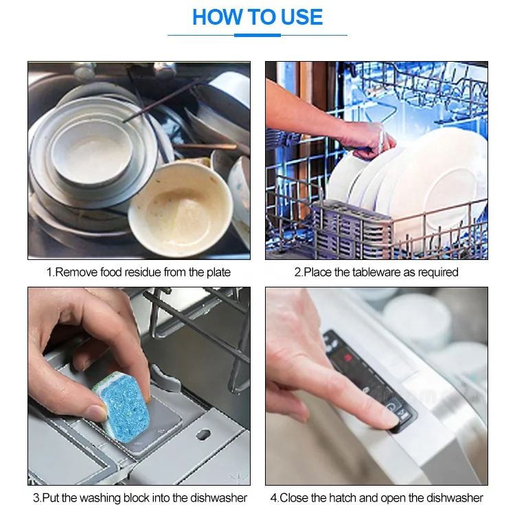 20g Dishwasher Detergent Dishwashers Concentrated Rinse Block Dish Tabs