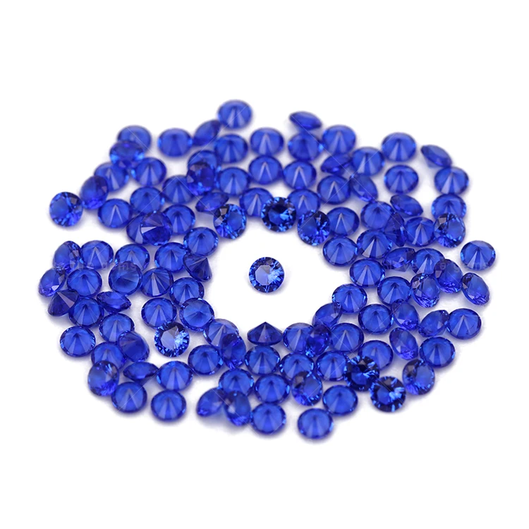 

1000pcs/pack 123# sapphire blue color nano crystal glass gems round cut loose nano gemstone
