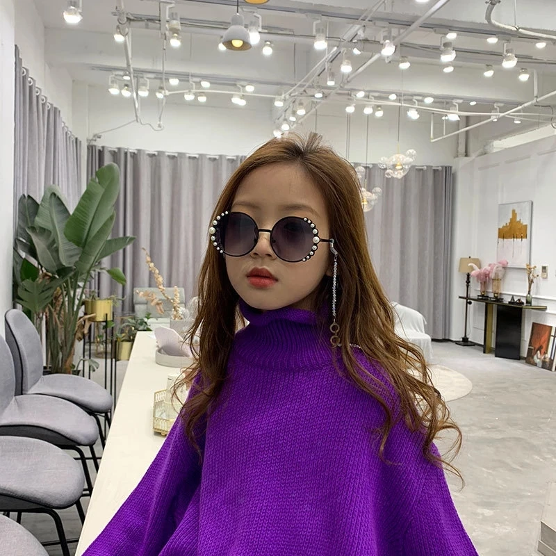 

Kids Round Metal Children Pearl Sunglasses Girl Boy Cute Eyewear Fashion Sun Glasses Shade UV400, Colors