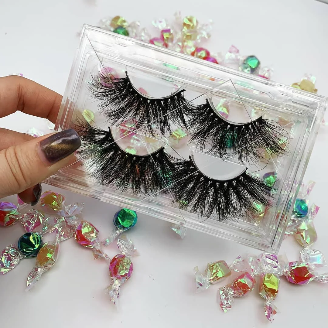 

Luxury fluffy eye lashes 25 mm mink eyelash 5d lash vender