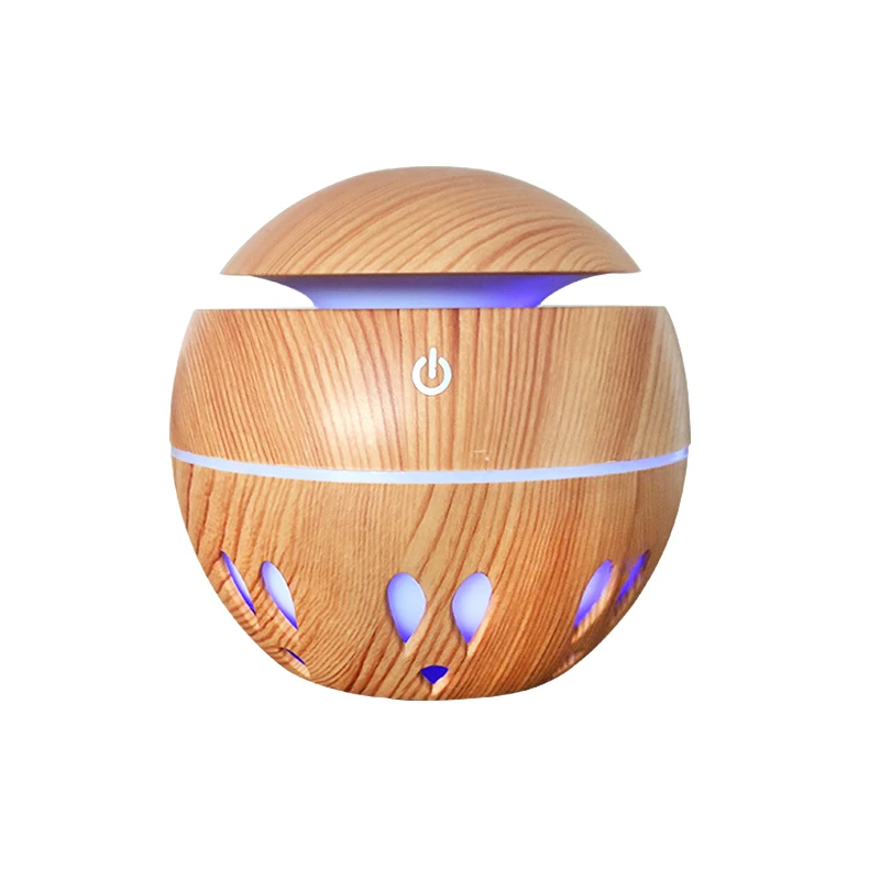 

130ML Air Humidifier Essential Oil wood grain diffusers led light Mist Maker Humidifier