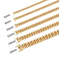 

wholesale high quality gold plated jewelry necklace stainless steel jewelry cuban link chain